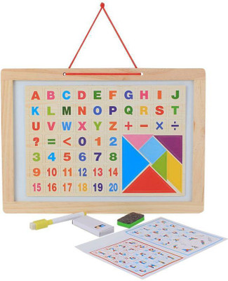 

Toy Arena Pre-School 2 Side Mathc And Alphabet Writing Board Slate For Earlier learning kids with Tangram Arts(Multicolor)