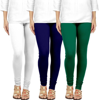 CN FASHION Churidar Legging(White, Green, Blue, Solid)