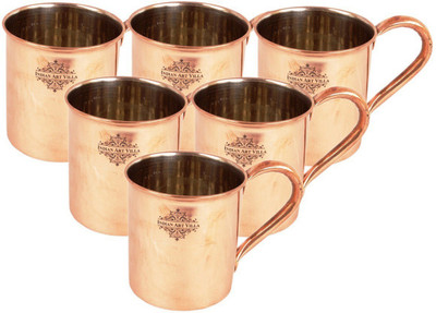 

IndianArtVilla IAV-CB-1-698 Copper Mug(415 ml, Pack of 6), Brown