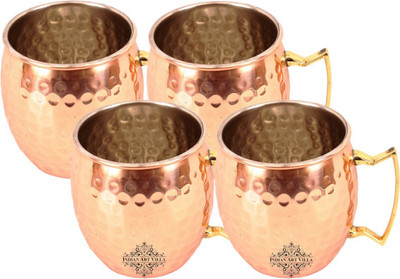 

IndianArtVilla IAV-CCB-BW-159 Copper Mug(530 ml, Pack of 4), Brown