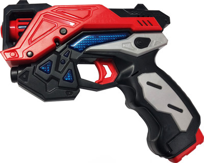 

Emob Battery Operated Pretend Play Red Musical Gun Toy with Real Reload Sound and Lights Effects(Red)