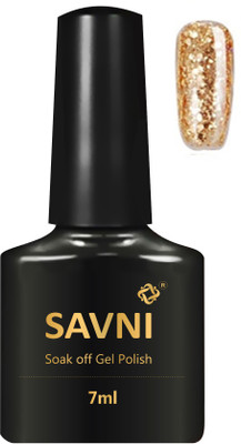 

savni Soak off uv gel glitter nail polish 73 for nails Gold