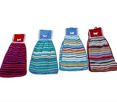 KUBER INDUSTRIES Cotton 4 Piece Washbasin Napkin Set - Multicolour Multicolor Cloth Napkins(4 Sheets)