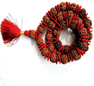 MNA Rudraksha Mala (54+1) Big Size Kantha Mala/ Nepali 5 Mukhi Rudraksha Mala Wood Necklace