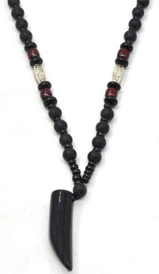 Sullery 6 mm Natural Stone Black Agates Onyx Beads Mala Bead With Tiger Claw Nail Pendant Agate, Onyx Wood, Crystal Necklace