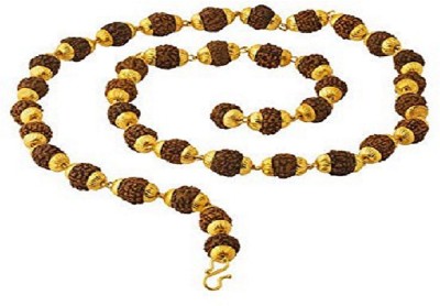 Jaipur Gemstone Shiv Shakti Rudraksh Kawach MAla Gold-plated Plated Wood Chain