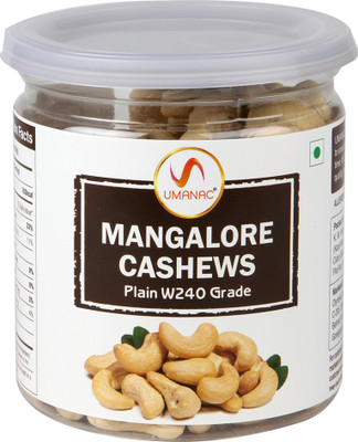 

UMANAC Mangalore W240 Plain Cashews 250 gm (Pack of 1) Cashews(250 g, Plastic Bottle)