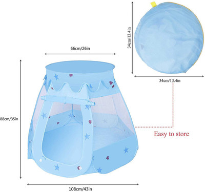 

Toyshine Foldable Kids Children's Ball Pit Indoor Outdoor Pop Up Play Tent House Toy, Blue (Balls NOT Included)(Multicolor)