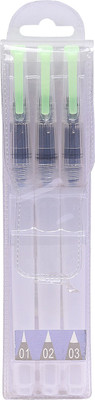 

Atlas Set of 3 Fine Tip Brush Pen(Set of 3, White)