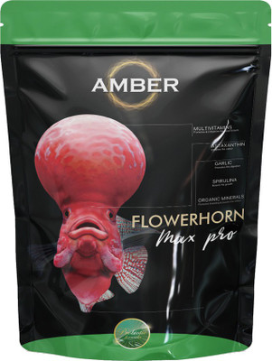 

Taiyo Amber FlowerHorn Max Pro Fish Supplement Food Small Pellets for Head Growth 100 g Dry Fish Food