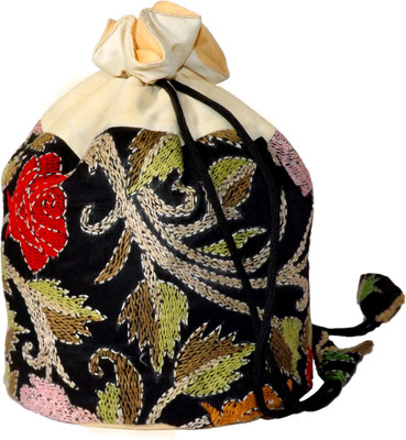 

Esthetic Mind Potli bag / Botua / Party clutch with hand embroidery in silk fabric (Maroon) Potli(Multicolor)