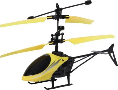 ExaltedCollection Flying Mini RC Infrared Induction Helicopter Aircraft Flashing Light TOY (Blue)(Yellow)