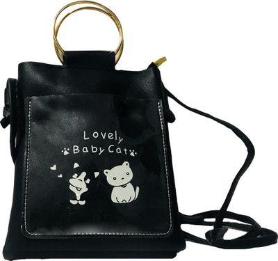 

Lelys Women Casual Black PU Sling Bag