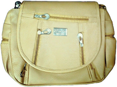 

THE MAXIM Girls Casual, Formal Gold PU, Fabric Sling Bag