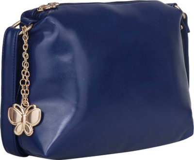 

Wrodss Women Evening/Party Blue PU Sling Bag