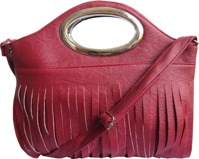

CHERRY BLUE Girls Casual Maroon PU Sling Bag