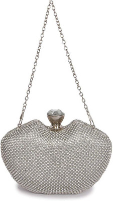 Kleio Girls Casual Silver Metal Sling Bag