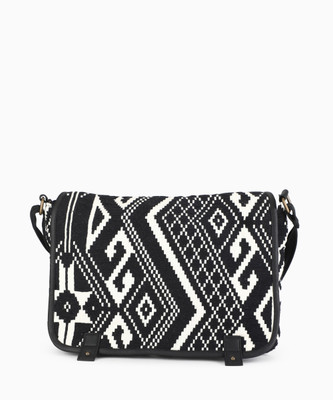 

People Women Casual Black, White PU Sling Bag