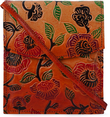 

Zadell Designs Women Casual Orange Genuine Leather Sling Bag