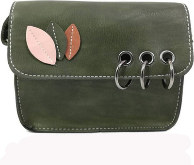 

EMOSHA Women Casual Green PU Sling Bag