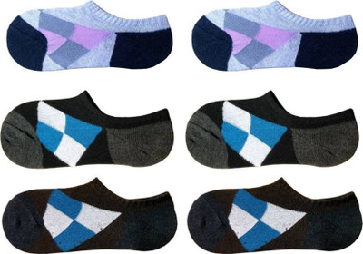 Aantic Men Printed Low Cut(Pack of 6)