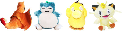 

Toy Mela Pokemon GO Pokeball Set Of 4 Pcs. Charizard, Snorlex, Psyduck, Meowth 10-15 Cms Soft Toy Plush Stuffed Toys - 15 cm(Multicolor)