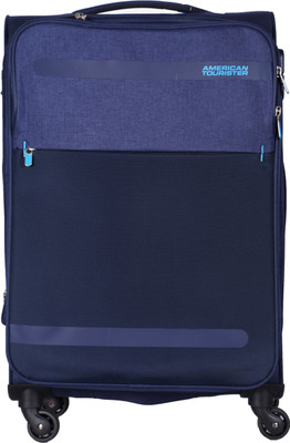 

American Tourister Bahamas Spinner Soft trolley 67 cm Navy Expandable Check-in Luggage -  inch(Purple