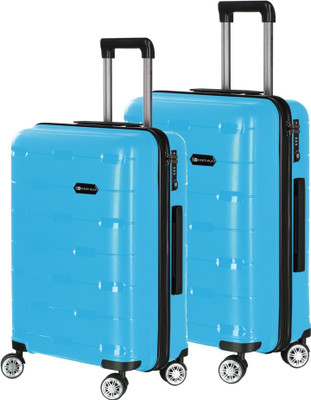 

Nasher Miles Santorini PP Hard-Sided Luggage Set Of 2 Trolley/Travel/Tourist Bags (65 & 75 Cm) Aqua Blue Check-in Luggage -  inch(Blue