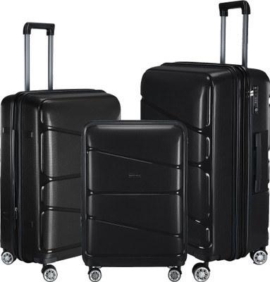 

Nasher Miles _Black_20-24- Set3 Expandable Check-in Luggage -  inch(Black