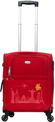

TIMUS Salsa Red 55 CM 4 Wheel Strolley Suitcase For Travel ( Cabin Luggage) Expandable Cabin Luggage -  inch(Red