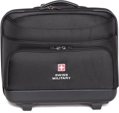 

Swiss Military Laptop Trolley Overnighter Bag Cabin Luggage -  inch(Black