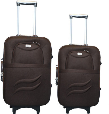

VIDHI Luggage Combo Set (Pack of 2) Coffee Trolley Bag 20"(Cabin Luggage) & " (Check-in Luggage) Check-in Luggage -  inch(Brown