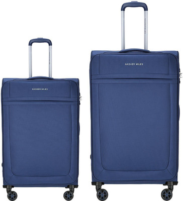 

Nasher Miles Equator Soft Sided Ultra-Light (5.46 Kgs) Luggage Set of 2 Navy Blue Bags (57 & 69 Cm) Check-in Luggage -  inch(Blue