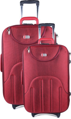 

QT Sizzling Red luggage Set Of 2 ( -24 ) Expandable Cabin Luggage -  inch(Maroon