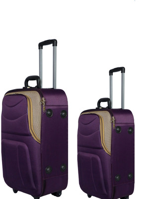 

New Jersey Travellers Safari Style /Travel/ Tourist Bag/Suitcase Trolley Check-in Luggage -  inch(Purple, Beige, Beige;purple