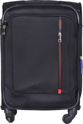 

Safari STELLAR Spinner Soft Trolley Black, 59CM Expandable Cabin Luggage - 22 inch(Black)