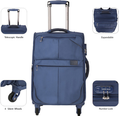 

Nasher Miles Brunei Soft-Sided Check-In Luggage Bag Blue  Inch | 65CM Trolley/Travel/Tourist Expandable Check-in Luggage -  inch(Blue