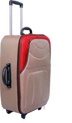 

New Jersey Travellers Safari Style /Travel/ Tourist Bag/Suitcase Trolley Check-in Luggage -  inch(Brown, Red