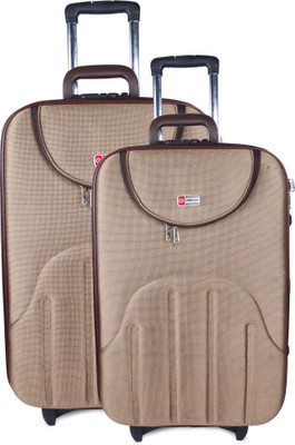 

QT Sizzling Travel Luggage Set Of 2 (-24) Expandable Cabin Luggage -  inch(Brown