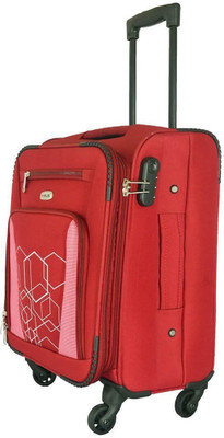 

Timus MOROCCO SPINNER 55 CM 4 WHEEL STROLLEY SUITCASE Expandable Cabin Luggage -  inch(Red