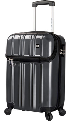 

Nasher Miles New York 4 Wheel 56cm / " ABS & PC Hard Sided Cabin Luggage - Trolley/Travel/Tourist Bag (Grey) Cabin Luggage -  inch(Grey