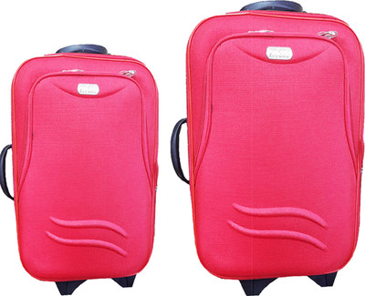 

Aqeeq Stylish Vintage Combo Trolley Set 20" & " Check-in Luggage Bag Expandable Check-in Luggage -  inch(Pink