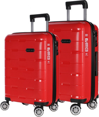 

Nasher Miles Santorini Polypropylene Hard-Sided Luggage Set of 2 Trolley/Travel/Tourist Bags (55 & 65 Cm) Red Check-in Luggage -  inch(Red