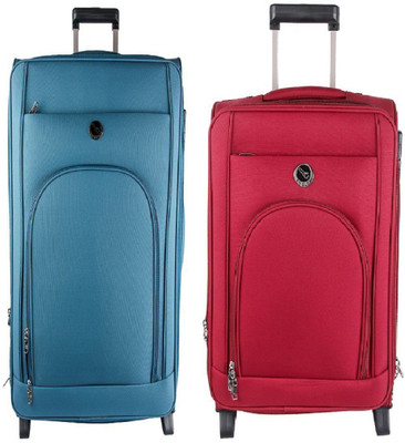

emblem Metro 65cm Red 55cm Wine 2pc Combo Expandable Check-in Luggage -  inch(Red, Blue, Blue;red