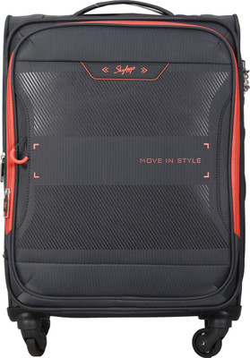 

Skybags Xpanse Spinner Soft Trolley 58 cm (Grey) Expandable Cabin Luggage -  inch(Blue