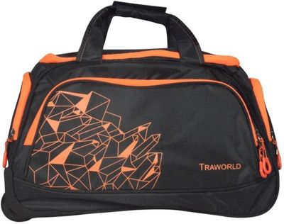 

TRAWORLD Duffle 24 Black Check-in Luggage -  inch(Black, Orange