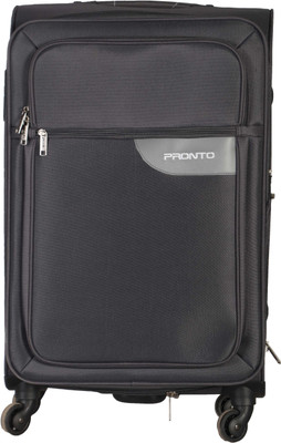 Pronto Lima Spinner Soft Trolley 68 cm (Grey) Expandable Check-in Luggage - 26 inch(Black)