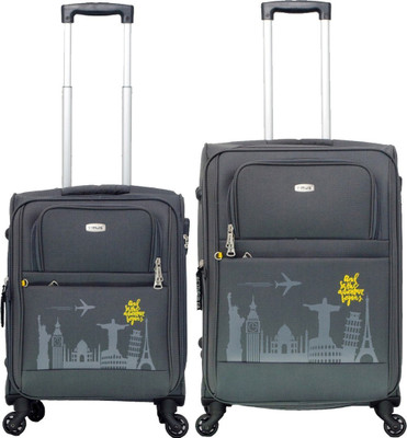 

Timus SALSA Graphite 55 & 65 CM 4 Wheel Trolley Suitcase For Travel Set of 2 (Check-in Luggage) Expandable Check-in Luggage -  inch(Grey