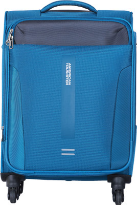 

American Tourister Madison Spinner TSA Soft Trolley 56 cm (Blue ) Expandable Cabin Luggage -  inch(Blue
