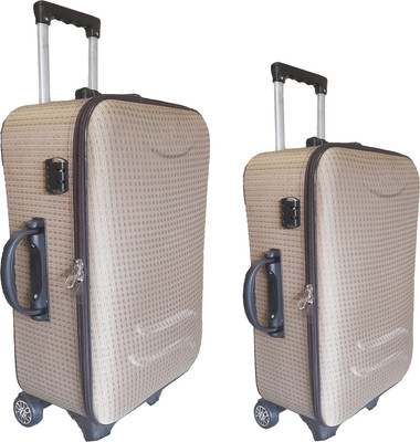 

Aqeeq StylishBrown Flatbed Vintage Combo Trolley Set Of 20" & " Check-in Luggage Bag( Mehendi Green,Purple,Red,Turquoise) Check-in Luggage -  inch(Beige